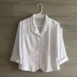 Appleseed's White Button-Down Women's Shirt